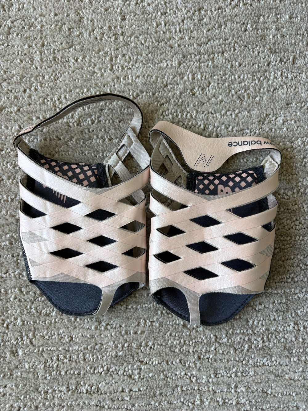 New Balance Women’s PinkStrappy Sandals with Black Footbed